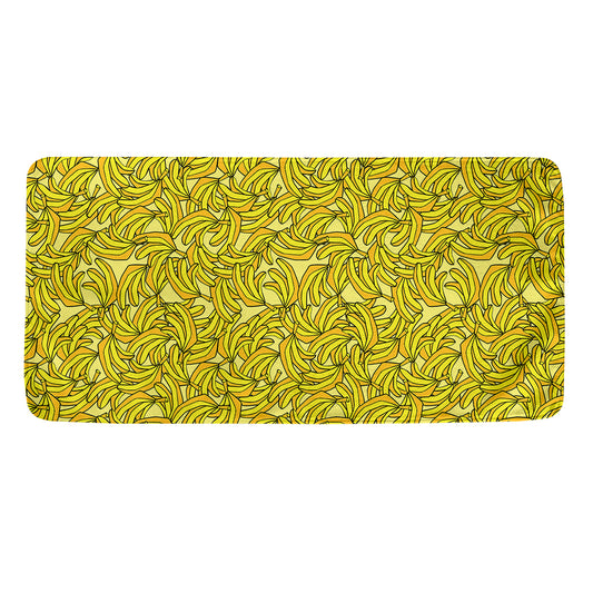 Yellow Geometric Banana Pattern Print Towel