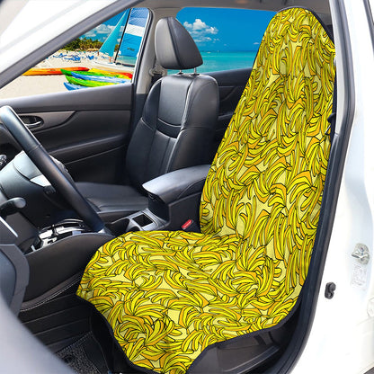Yellow Geometric Banana Pattern Print Waterproof Car Seat Cover