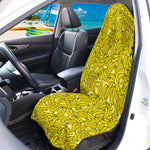 Yellow Geometric Banana Pattern Print Waterproof Car Seat Cover