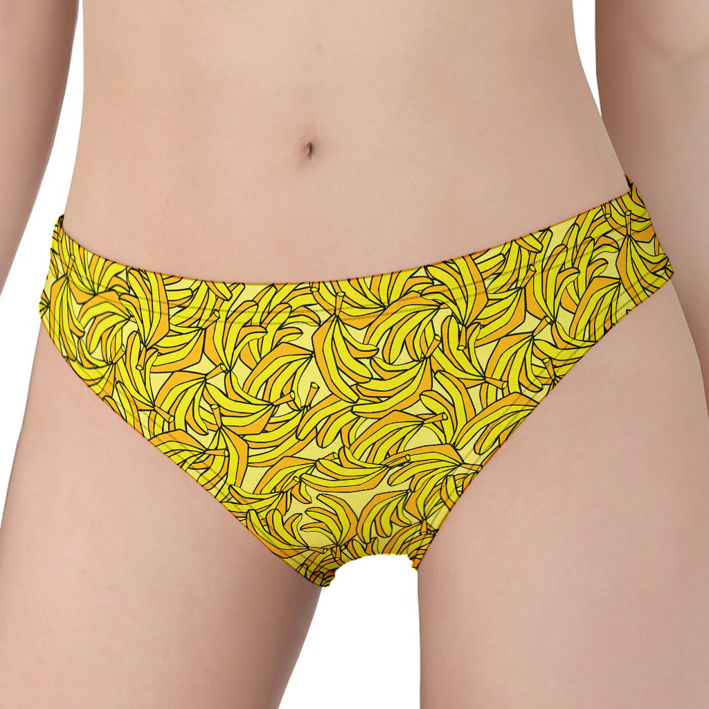 Yellow Geometric Banana Pattern Print Women's Panties