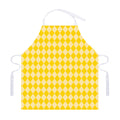 Yellow Harlequin Pattern Print Adjustable Apron