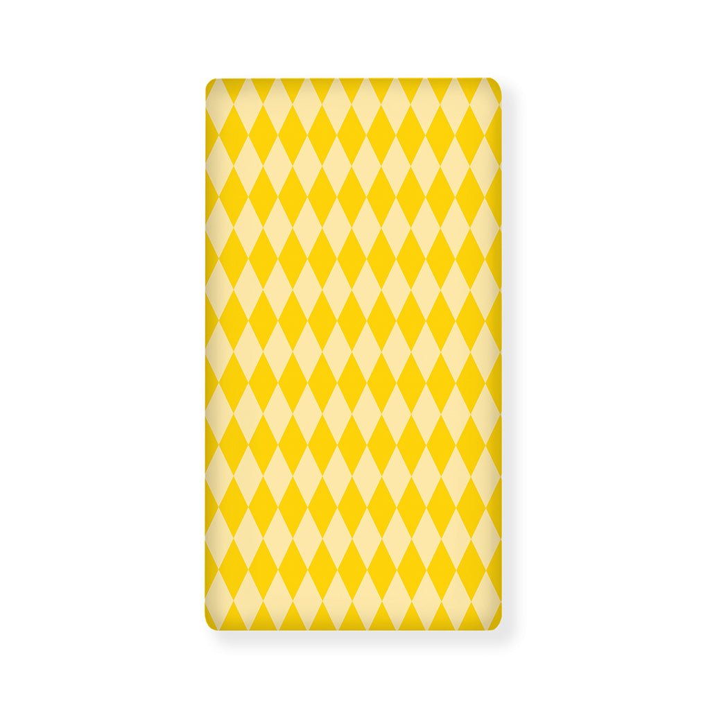 Yellow Harlequin Pattern Print Baby Crib Sheet