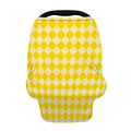 Yellow Harlequin Pattern Print Baby Seat Cover