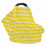 Yellow Harlequin Pattern Print Baby Seat Cover