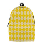 Yellow Harlequin Pattern Print Backpack