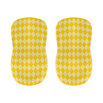 Yellow Harlequin Pattern Print Bar Stool Covers