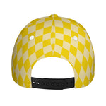 Yellow Harlequin Pattern Print Baseball Cap