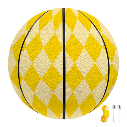 Yellow Harlequin Pattern Print Basketball