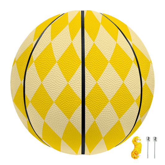 Yellow Harlequin Pattern Print Basketball