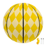 Yellow Harlequin Pattern Print Basketball