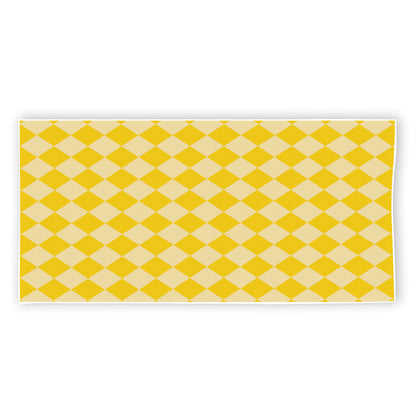 Yellow Harlequin Pattern Print Beach Towel