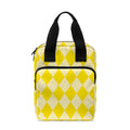 Yellow Harlequin Pattern Print Bible Tote Bag