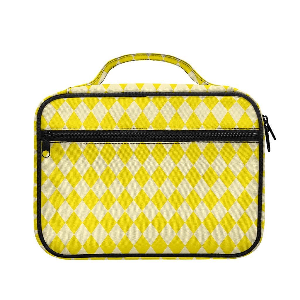 Yellow Harlequin Pattern Print Briefcase Bible Bag