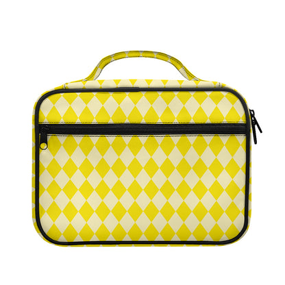 Yellow Harlequin Pattern Print Briefcase Bible Bag