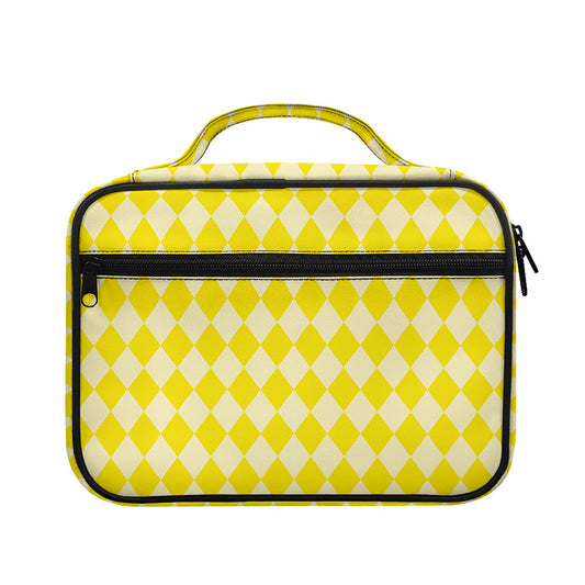 Yellow Harlequin Pattern Print Briefcase Bible Bag