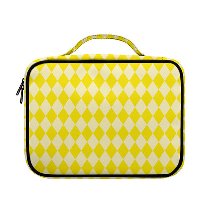 Yellow Harlequin Pattern Print Briefcase Bible Bag