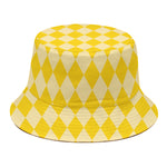 Yellow Harlequin Pattern Print Bucket Hat