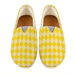 Yellow Harlequin Pattern Print Casual Shoes