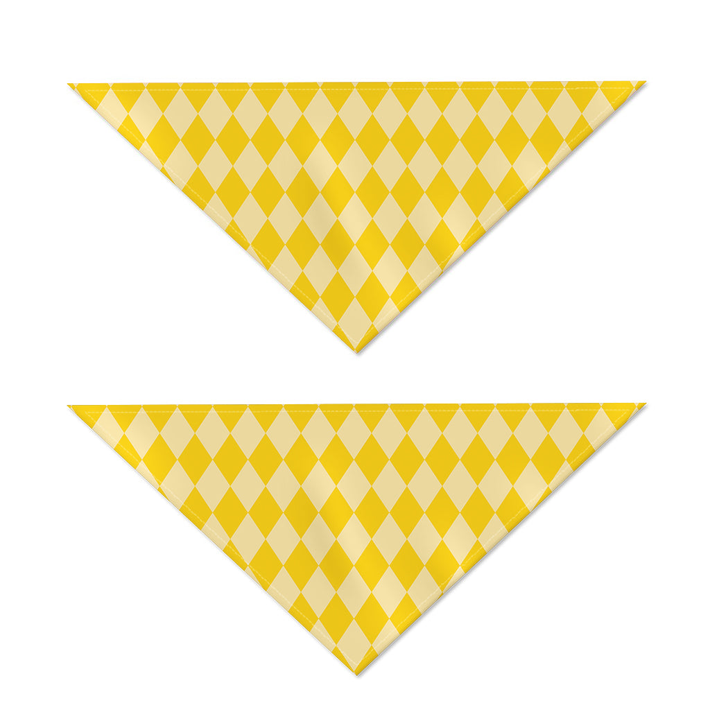 Yellow Harlequin Pattern Print Dog Bandana