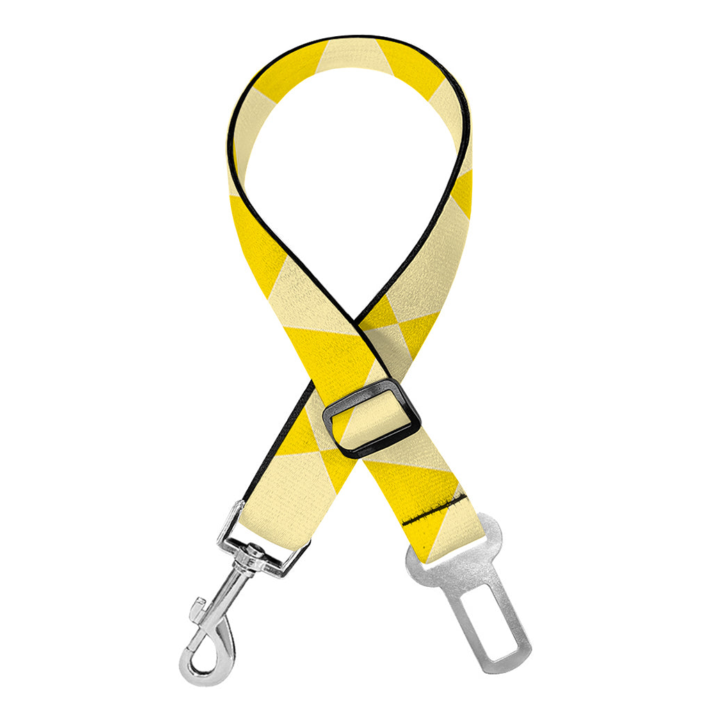 Yellow Harlequin Pattern Print Dog Seat Belt