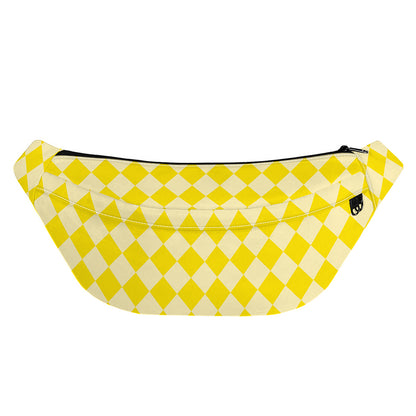 Yellow Harlequin Pattern Print Fanny Pack