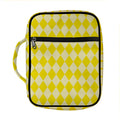 Yellow Harlequin Pattern Print Front Pocket Bible Bag
