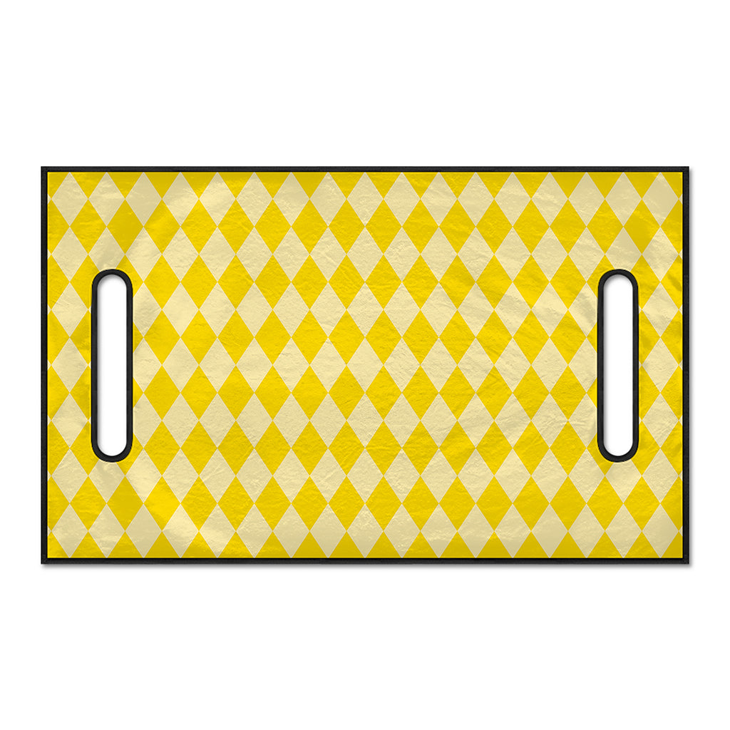 Yellow Harlequin Pattern Print Golf Cart Seat Cover