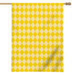 Yellow Harlequin Pattern Print House Flag