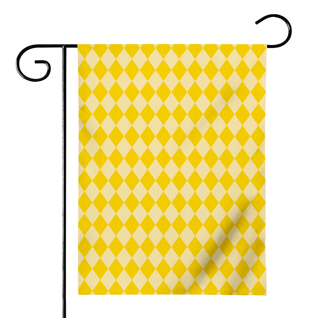 Yellow Harlequin Pattern Print House Flag