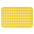 Yellow Harlequin Pattern Print Indoor Door Mat