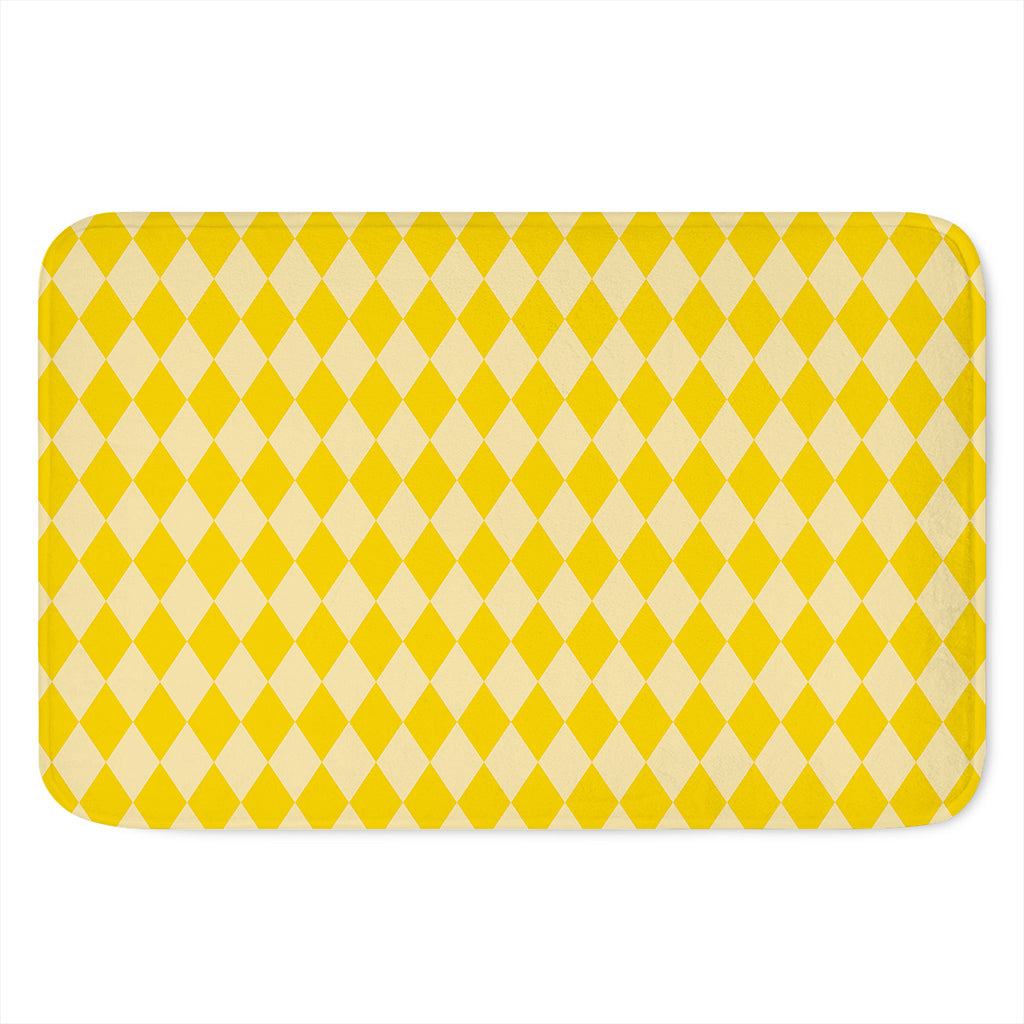 Yellow Harlequin Pattern Print Indoor Door Mat