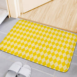 Yellow Harlequin Pattern Print Indoor Door Mat