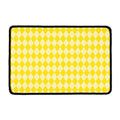 Yellow Harlequin Pattern Print Kitchen Mat