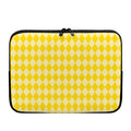 Yellow Harlequin Pattern Print Laptop Sleeve
