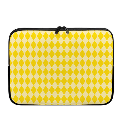 Yellow Harlequin Pattern Print Laptop Sleeve