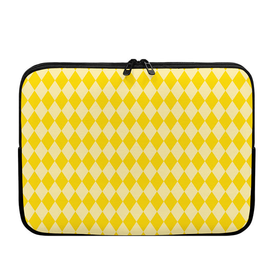 Yellow Harlequin Pattern Print Laptop Sleeve