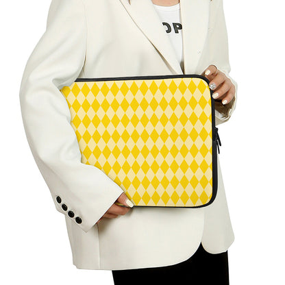 Yellow Harlequin Pattern Print Laptop Sleeve