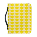 Yellow Harlequin Pattern Print Leather Bible Cover