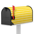 Yellow Harlequin Pattern Print Mailbox Cover