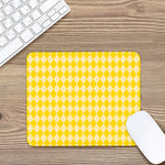 Yellow Harlequin Pattern Print Mouse Pad