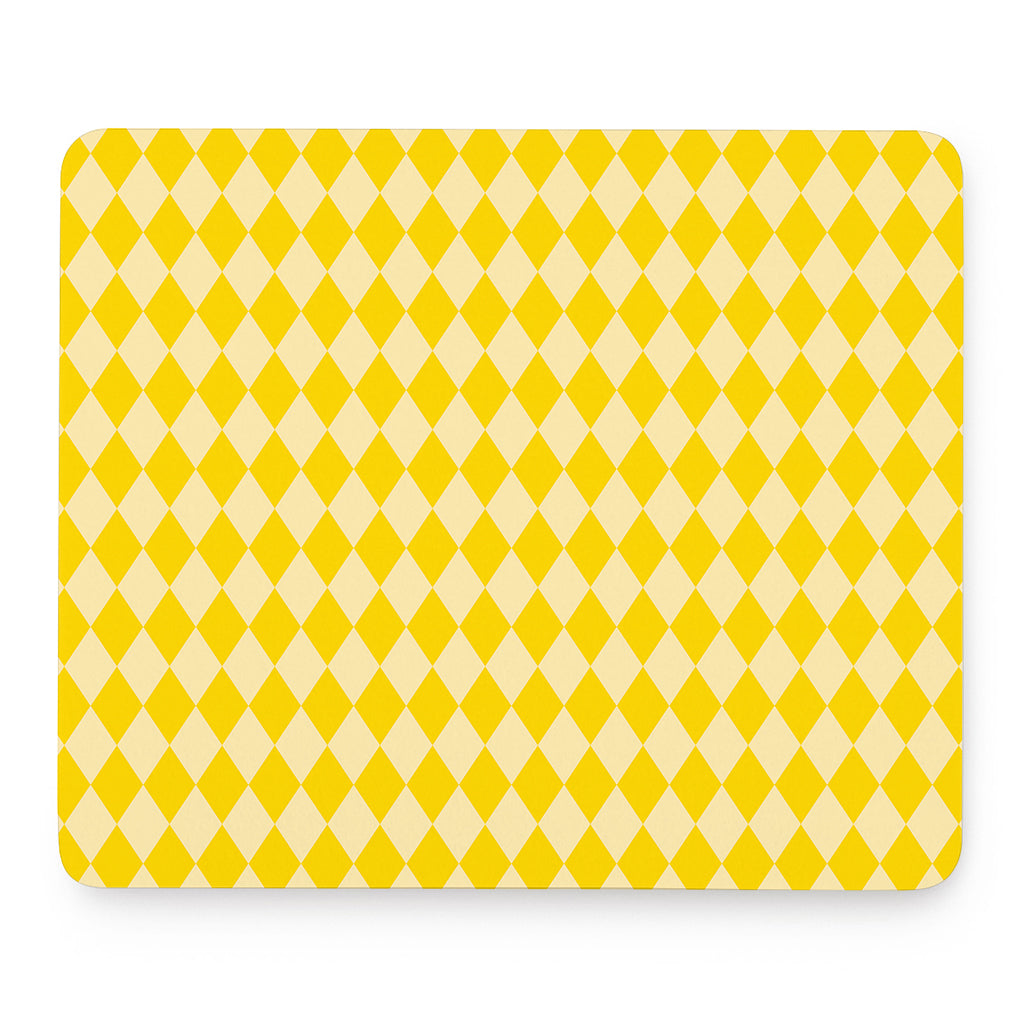 Yellow Harlequin Pattern Print Mouse Pad