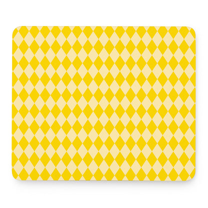 Yellow Harlequin Pattern Print Mouse Pad