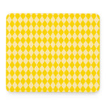 Yellow Harlequin Pattern Print Mouse Pad