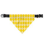 Yellow Harlequin Pattern Print Over The Collar Dog Bandana
