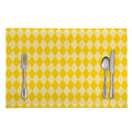 Yellow Harlequin Pattern Print Placemat