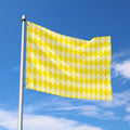 Yellow Harlequin Pattern Print Polyester Flag