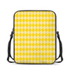 Yellow Harlequin Pattern Print Rectangular Crossbody Bag