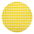 Yellow Harlequin Pattern Print Round Blanket