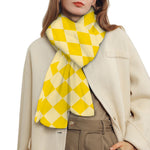 Yellow Harlequin Pattern Print Scarf