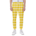 Yellow Harlequin Pattern Print Joggers